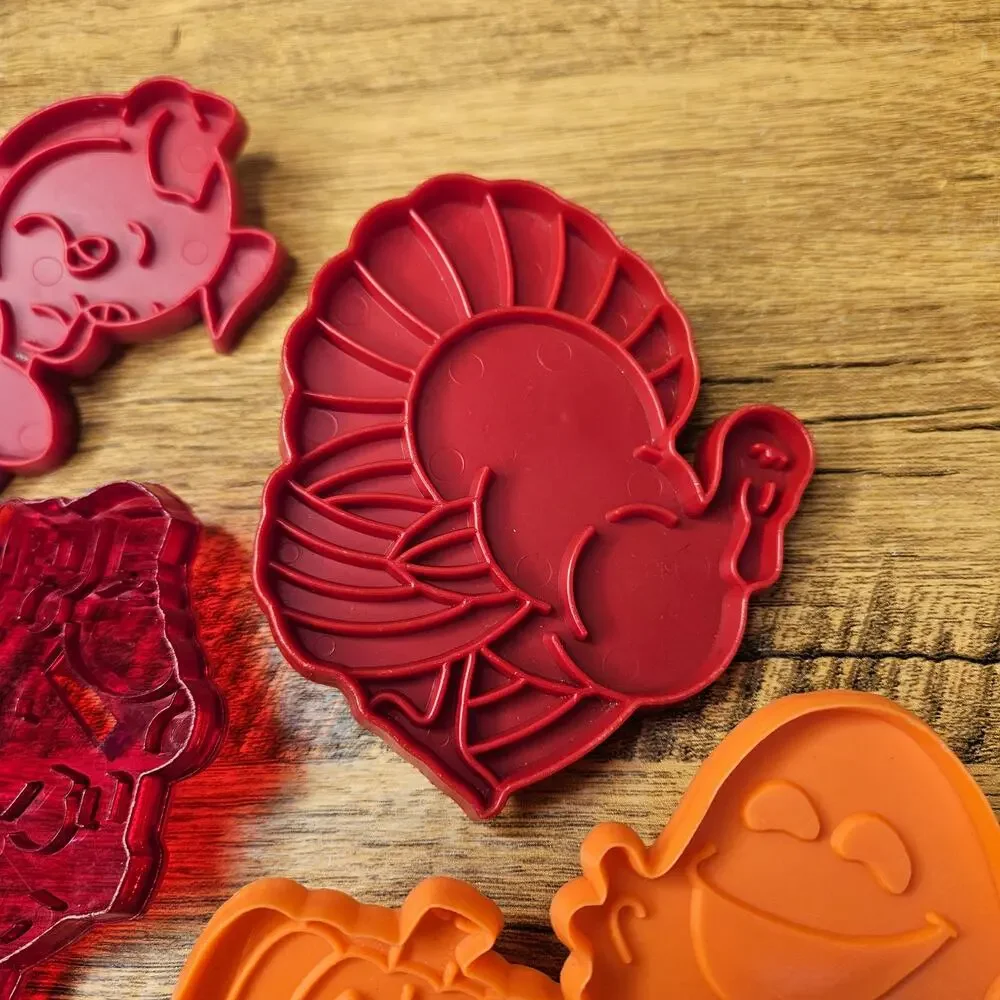 Impression Cookie Cutters Turkey Pig Owl Devil Santa Witch Castle Castle